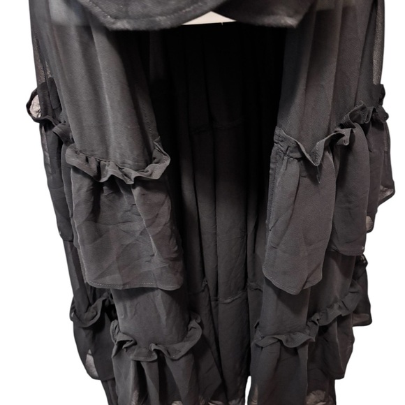 Hot Topic Black Sweetheart Double-Breasted Tiered Ruffle Jacket S Steampunk Goth - Picture 8 of 12
